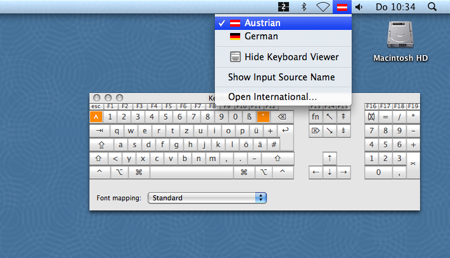 Screenshot of Virtual Keyboard in Mac OS X 10.5